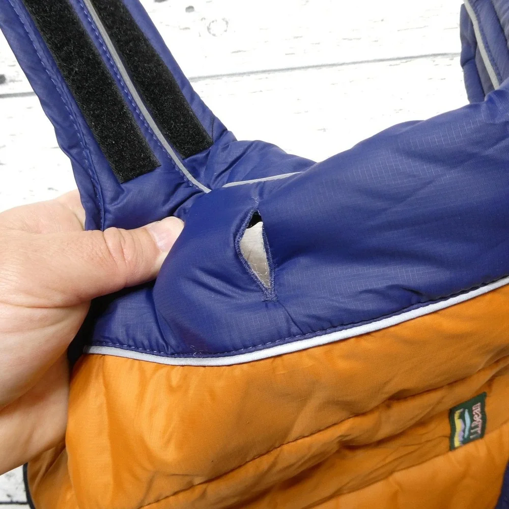 L.L.Bean Dog Winter Coat Small S Mountain Classic Parka Blue‎ Orange Warm Puffer